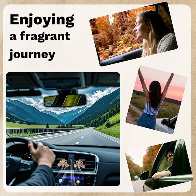 2Pcs Car Vent Clips Air Fresheners - Bling Crystal Cute Bee Car Accessories Dashboard Decorations, Cars Interior Diffuser Decor Gift for Women Lover and Friend