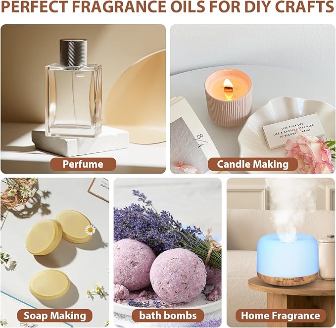 Fragrance Oil Dessert Set, Scented Oil for Soap & Candle Making, Essential Oils for Diffuser-Coffee, Vanilla, Chocolate and More(6 * 10ML), for Halloween, Thanksgiving