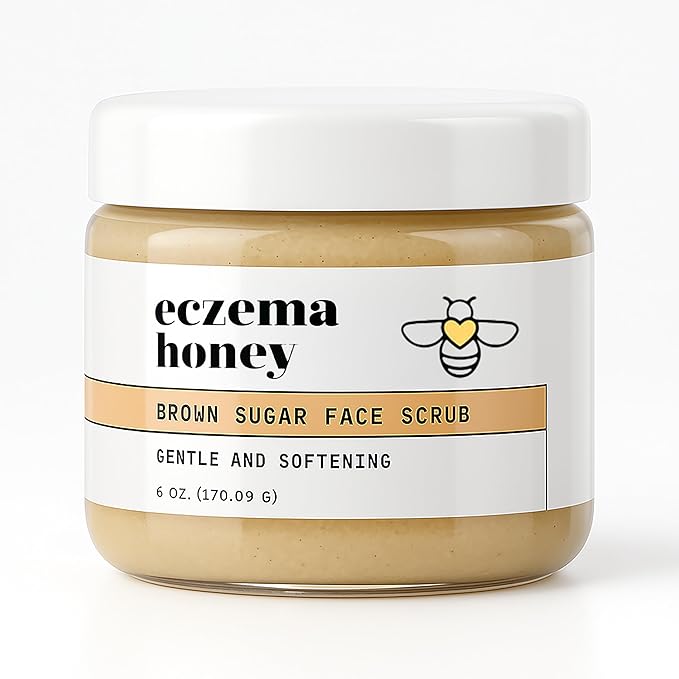 ECZEMA HONEY Brown Sugar Face & Body Scrub - Bath Scrub for Dry Skin - Natural & Gentle Face Scrub Soothes Eczema - Body Care Products for Women & Men - Sensitive Skin Exfoliating Body Scrub (6 Oz)