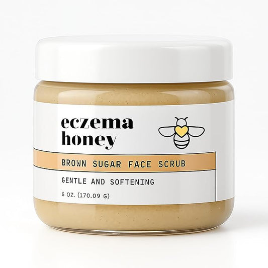 ECZEMA HONEY Brown Sugar Face & Body Scrub - Bath Scrub for Dry Skin - Natural & Gentle Face Scrub Soothes Eczema - Body Care Products for Women & Men - Sensitive Skin Exfoliating Body Scrub (6 Oz)