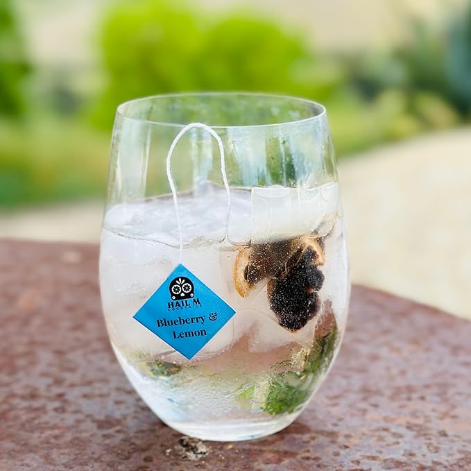 Hail M Gin & Tonic Cocktail Infusion Kit– DIY Botanical Mixer with Blueberry, Hibiscus, Citrus & Lavender – No Sugar or Preservatives – Craft Gin Cocktail Kit – 5 Cocktail Teabags