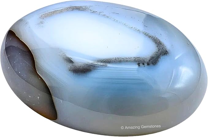 Amazing Gemstone Dendrite Agate Crystals and Healing Stones - Large Palm Stone Crystals Piedra - Crystal for Good Luck, Positive Energy, Meditation - Unique Stocking Stuffers and Gifts for Women, Men