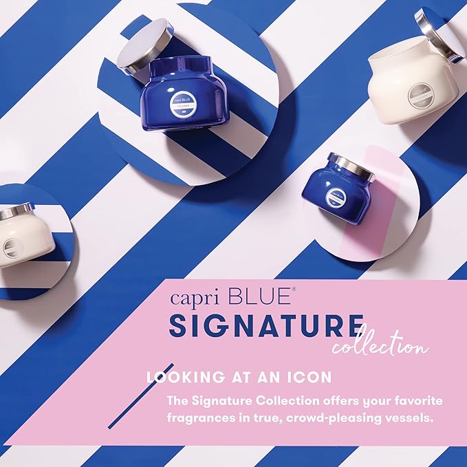 Capri Blue Volcano Scented Mini Tin Candle - Printed Mini Tin Jar Candle - Luxury Candles for Home Scented with Tropical Fruit & Sugared Citrus - Soy Candle Wax Blend - Blue Candle (3 oz)