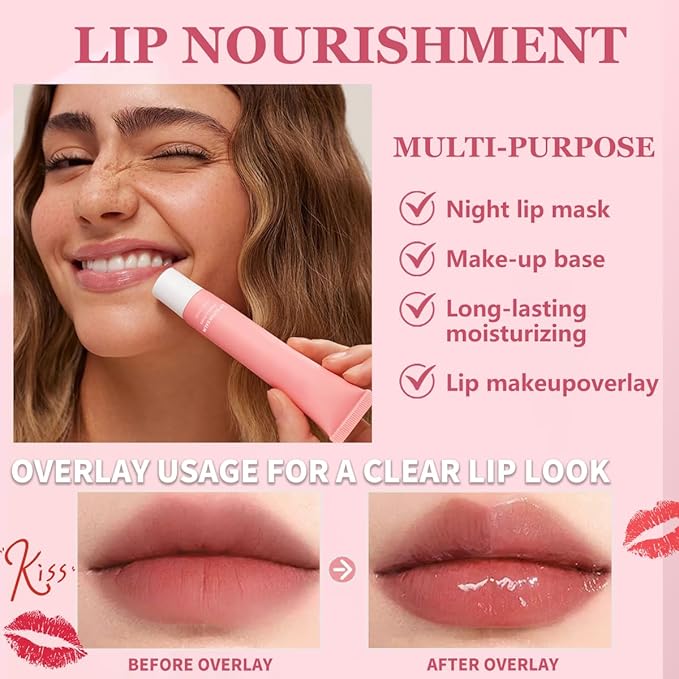 Butter Lip Balm, Nourishing And Hydrating Lip Gloss, Long-Lasting Moisturizing Non-Sticky Lip Tint, Soothes And Softens Dry Lips Natural Ingredient Lip Care (#1 Vanilla)