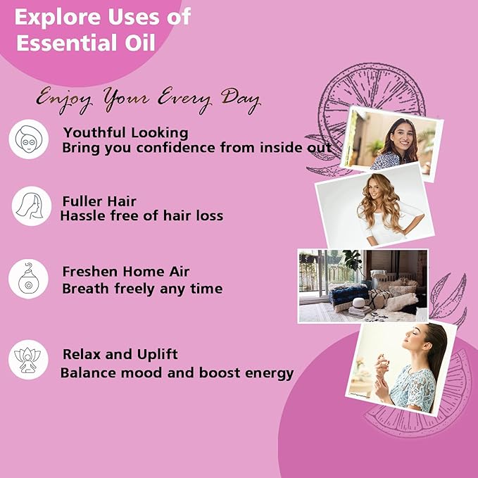 Geranium Essential Oil 10ml, 100% Pure Geranium Oil for Diffuser, Skin, Hair, Face, Soap & Candle Making, Aromatherapy & Massage