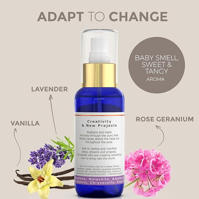 BALIPURA - Birthing Crystal Aura Spray - Sage, Jasmine & Vanilla Essential Oil Blend - Quartz and Amethyst Gemstones - Astra Aromatherapy Mist for Stress Relief, Deep Pillow and Lavender Sleep Spray