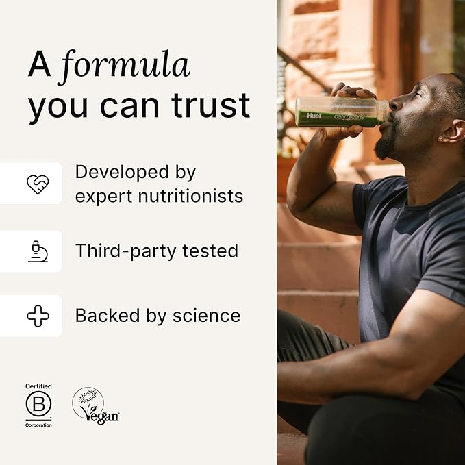 Huel Daily Greens Single Serve Watermelon| Superfood Greens Powder | 91 Vitamins, Minerals, and Wholefood-Sourced Ingredients | Adaptogens, Antioxidants, Gut-Friendly Probiotics | 12 Pack