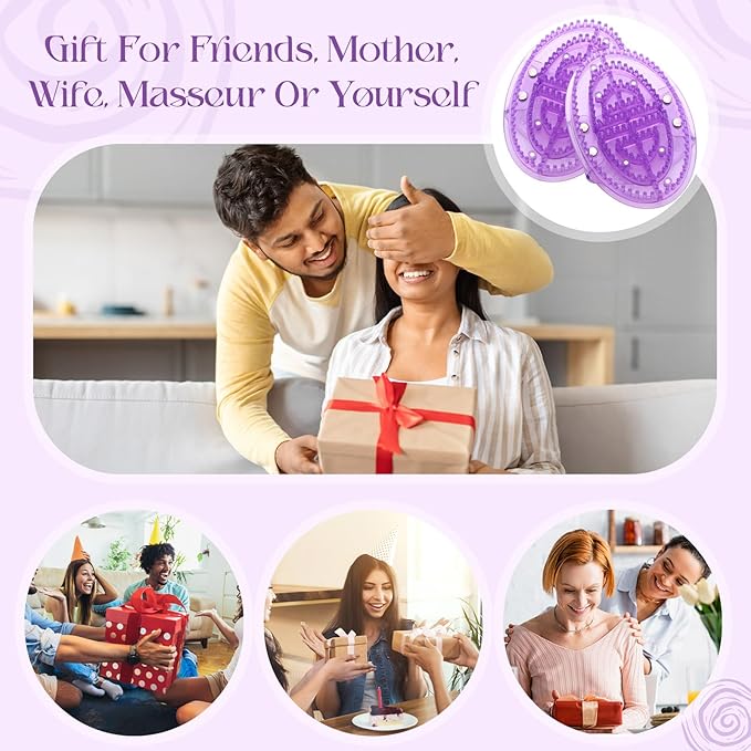 2 Pcs Meridian Massage Brush Magnetic Full Body Meridian Brush Beauty Salon Massage Tools for Full Body SPA Massager Relaxation (Purple)