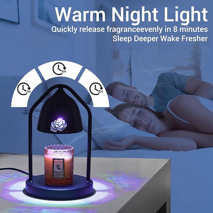 Candle Warmer Lamp with Timer, Dimmable Color Candle Warmer Scented Candles, Birthday Gifts for Women, Mom, Flameless Wax Melt Warmer with 2 Bulbs for Jar Candles Home Decor, House Warming