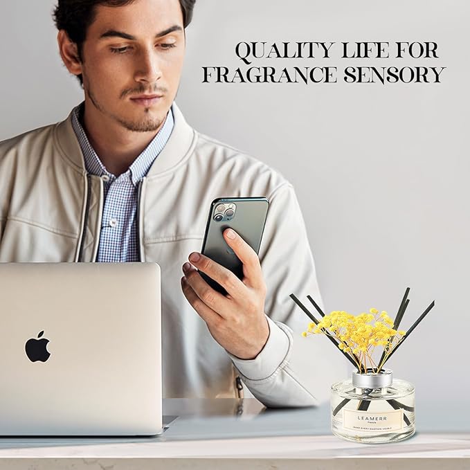 Reed Diffuser Sets Home Fragrance Essential Oil Diffuser Royal Rose Scent- 7 oz (210 ml) Fragrance Oil Diffuser for Bedroom Bathroom Home Décor Includes Reed Diffuser Sticks Scented Oils