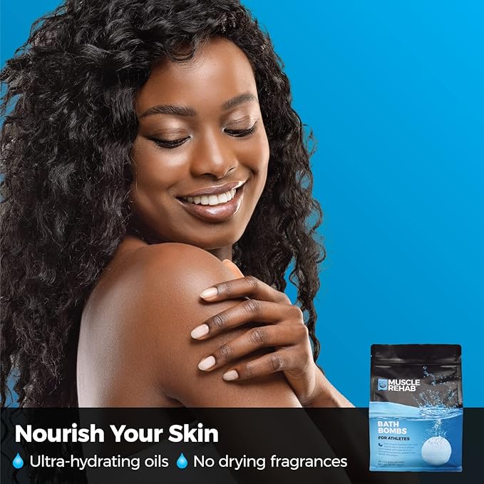 Magnesium Epsom Salt Bath Bombs - Fast-Absorbing Muscle Soak for Post-Workout Recovery - Bath Bombs for Sore Muscles and Pain- Tranquil Foot Soak Bombs - Athletic Recovery Bath - 2 Packs