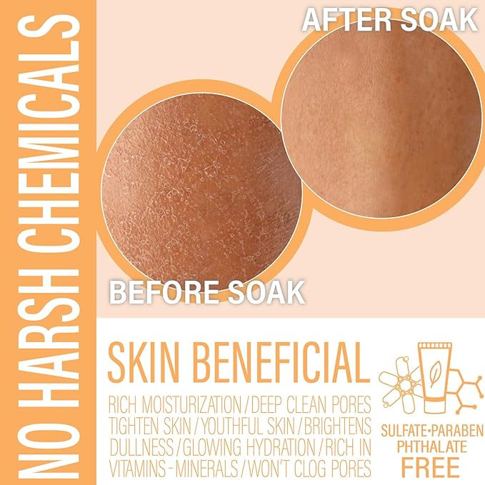 Luxiny Vegan Milk Bath Soak Made with Coconut Milk Powder & Sweet Almond Oil Which Creates A Bath Bomb Dust Soothing Fizz, 8oz (Mango Papaya)