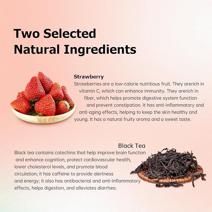 HANFANGLING White Peach Oolong Tea and Strawberry Black Tea, Natural Loose Leaf Tea,The Choice for Enjoying a Beautiful Life,Tea Lover's Gift (White Peach Oolong Tea + Strawberry Black Tea)