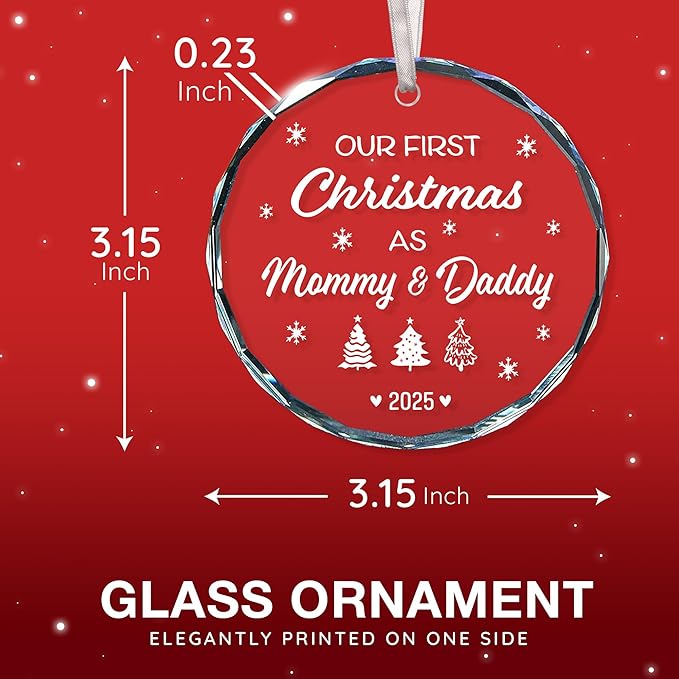 Baby First Christmas Ornament 2025 - Heartwarming Gifts for New Parents, Charming Newborn Christmas Keepsake for Baby Boy or Girl, Ideal for First Time Moms and Dads