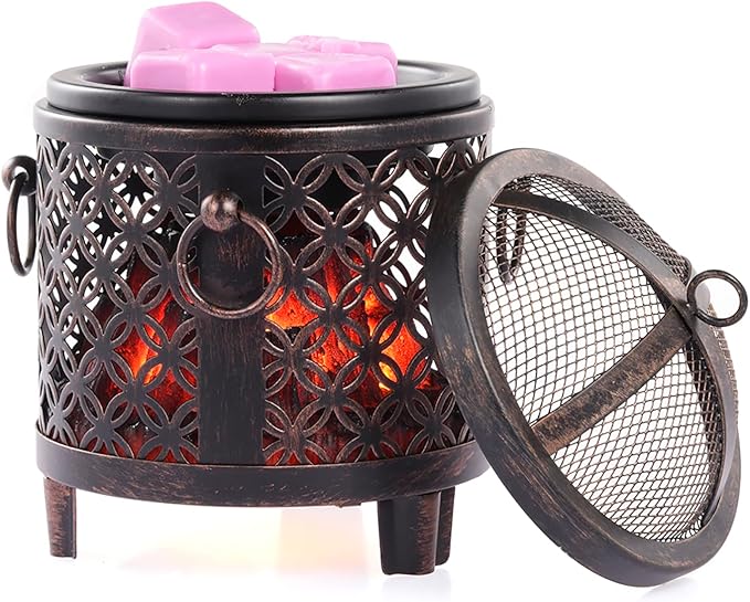 Dicimi Wax Melting Heater, 4-in-1 Fireplace Wax Heater, Fragrance Wax Heater (Without Aromatherapy Wax, Essential Oil), for Home Office Bedroom Aromatherapy Present and Decorations (Copper Coins)