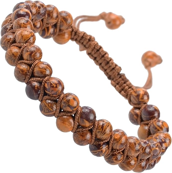 MASSIVE BEADS Double Layer Natural Chakra Healing Power Crystals Macrame Bracelet Yoga Stone Beads Gemstone Meditation Relax Anxiety Bangle for Unisex Women Men