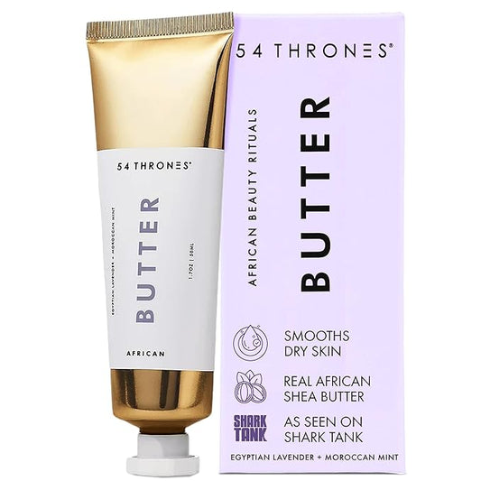 54 Thrones African Beauty Shea Butter, Intensive Dry Skin Support, Moisturizing Body Butter for Women, Moisturizing Body Balm and Cream, Egyptian Lavender + Moroccan Mint
