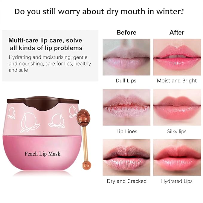 8PCS Bee Lip Balm Honey Pot, Fruit Moisturizing Propolis Lip Mask, Lip Mask Overnight Propolis Moisturizing Lip Balm Hydrating Prevention Dry and Crack Lip Scrubs Exfoliator Lip Wrinkle Care Products