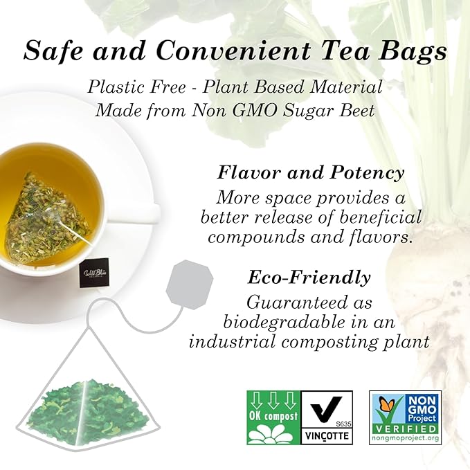 Organic Wild Yarrow Flower Herbal Tea - Caffeine Free - Pharmacopoeia Potency - 75 Plant Based Tea Bags