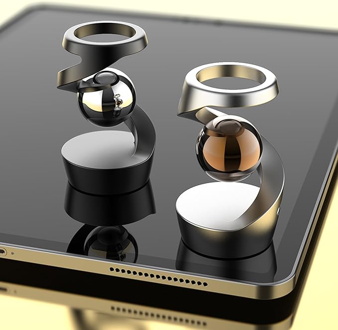 Kinetic Desk Spinning Toy, Kinetic Fidget Toys for Adults, Metal Desk Fidgets for Office for Adults, Fidget Toys for Kids Teens with Autism ADHD (Gold Silver)