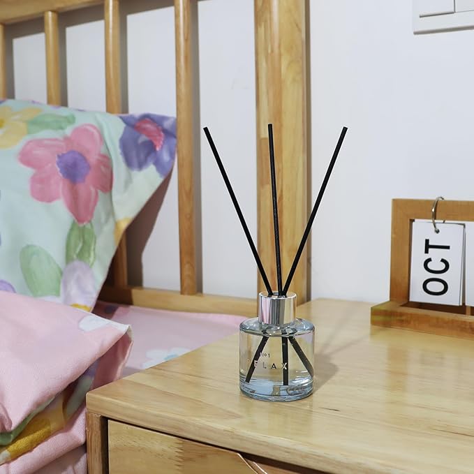 3 Pack Reed Diffuser Set, 5.07 oz Reed Diffusers with 12 Black Fiber Sticks, 150 ml Osmanthus Vanilla Jasmine Air Freshener for Home,Long Lasting up to 90 Days