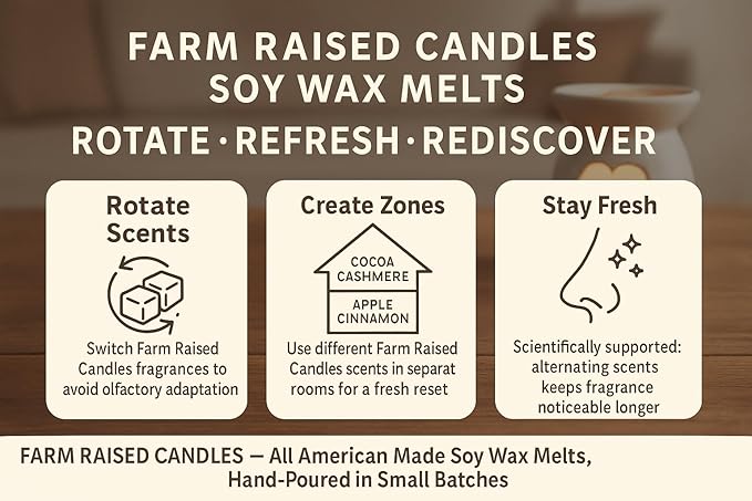 Farm Raised Candles - Vanilla Cream Pie Wax Melts 2-Pack (6 oz) | 100% American Soy Wax • Hand-Poured • Sweet Bakery Scent • Pet Safe • Gift Ready • 6 Cubes Each