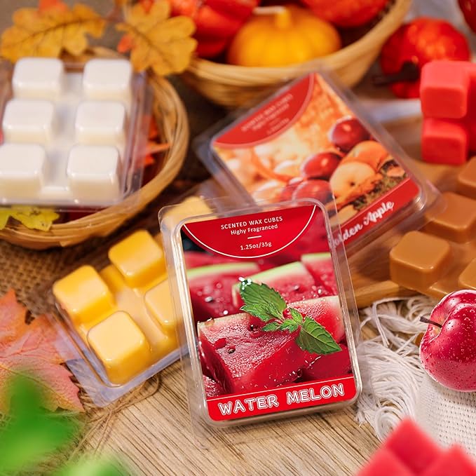 STRN Wax Melts Premium Soy Wax Cubes, Long-Lasting Highly Scented Essential Oils Fragrances Wax Cubes for Warmers Plant Based All Natural Soy Wax Melts - 12 Pack