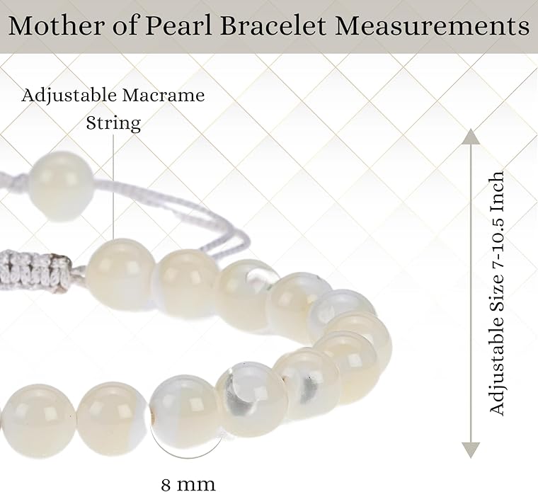 Energy Protection Crystal Handmade Adjustable Bead Bracelet Perfect for Men, Women’s Gift - Gemstone Healing Stretch Bracelet Pulsera Para Hombre Mujer Stocking Stuffer