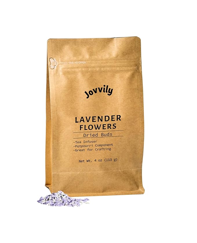 Jovvily Dried Lavender Flower Buds - 4 oz - Lemonade - Tea - Scones