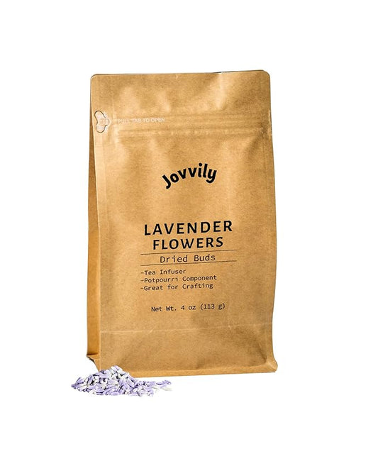 Jovvily Dried Lavender Flower Buds - 4 oz - Lemonade - Tea - Scones