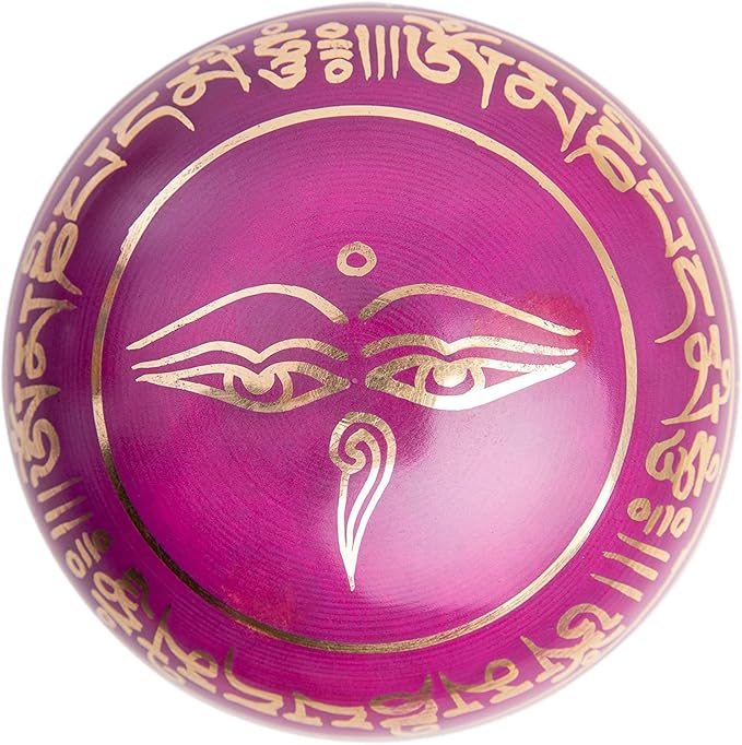 Tibetan Singing Bowl Set - Easy To Play for Beginners - Authentic Handcrafted Mindfulness Meditation Holistic Sound 7 Chakra Healing Gift by Himalayan Bazaar (Orchid)