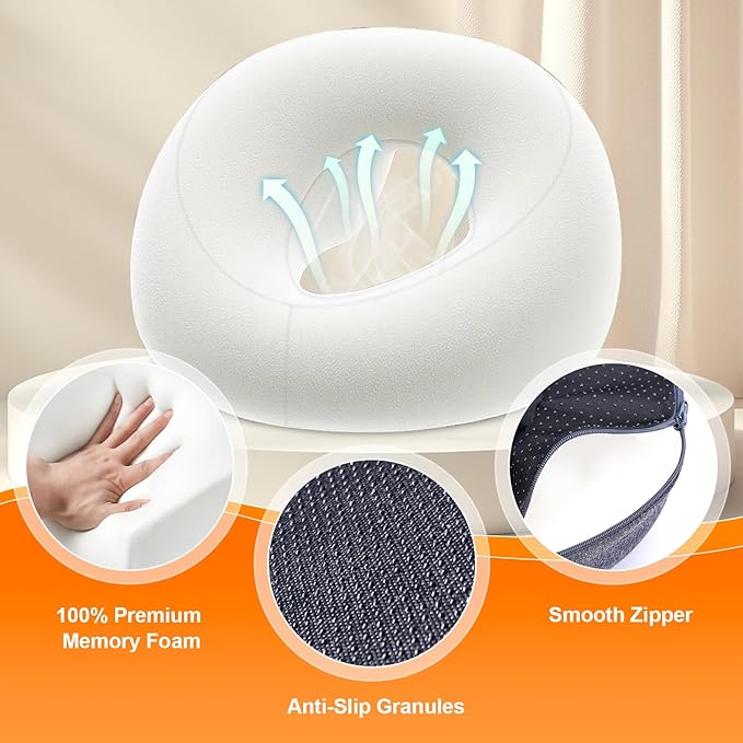 Face Down Pillow Massage Headrest for Bed Prone Down Sleeping,Pillow for Stomach Sleeper,BBL Pillow After Surgery,Face Cradle,Post Eye Surgery Recovery,Beach Tanning