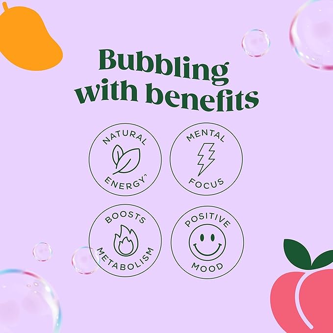 Bloom Nutrition Sparkling Energy Drink - Natural Caffeine, Zero Sugar, 180mg Caffeine - Antioxidant-Rich w/Green Coffee Bean, Green Tea Extract, Prebiotics - 12oz 12 pk