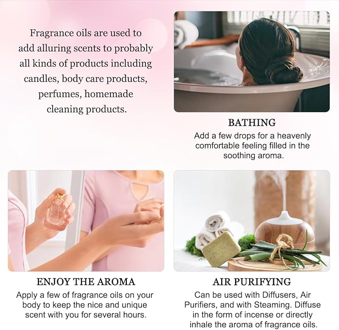 EUQEE Holiday Cheer Premium Fragrance Oils Set of 6 - Forest Pine, Christmas Wreath, Brown Sugar, Harvest Spice, Gingerbread, Pumpkin Pie - Scented Oils for Diffuser, Candle Making (10ml)