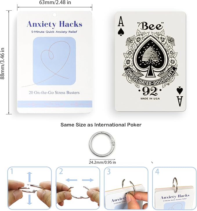 Anxiety Relief Cards – Gentle Affirmation Cards for Women and Teens – Mindfulness, Meditation, Motivational and Coping Skills Support – Thoughtful Gift for Stress Relief & Self-Care