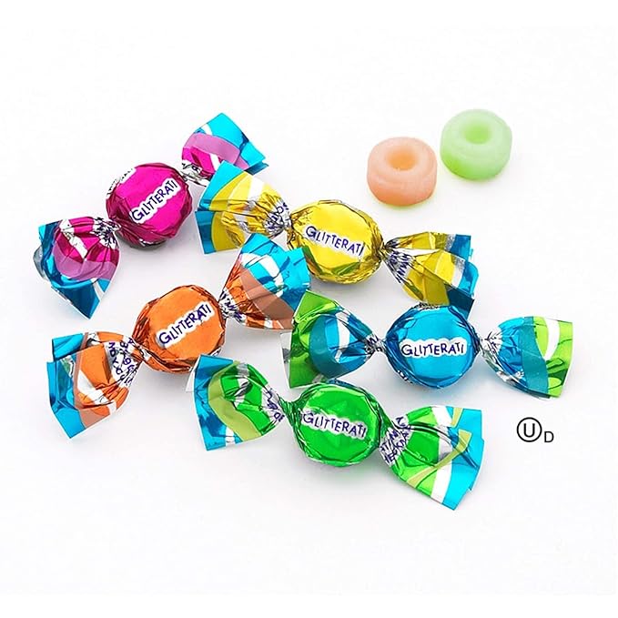 GLITTERATI Tropical Fruits Italian Mini Hard Candies, Individually Wrapped Gourmet Candy Assortment, Exotic Tropical Fruit Flavors, Vegan, Gluten Free, Non GMO, 14 oz Resealable Pouch, 400 Ct.