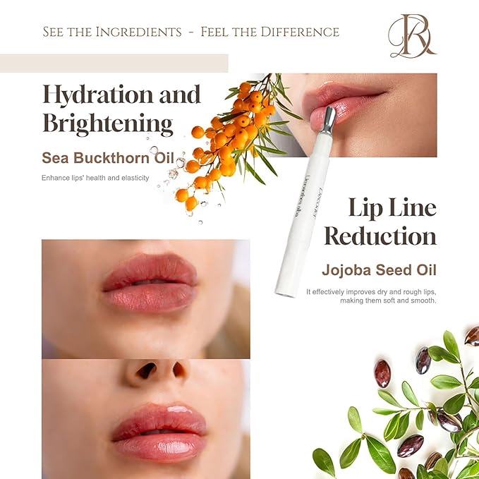 Decoder Moisturizing Natural Nourishing Lip Oil for Women | Squalane + Sea Buckthorn + Jojoba + Camellia Oil – Long-Lasting Moisture, Anti-Chap, Glossy Finish & Lip Line Reduction (5)
