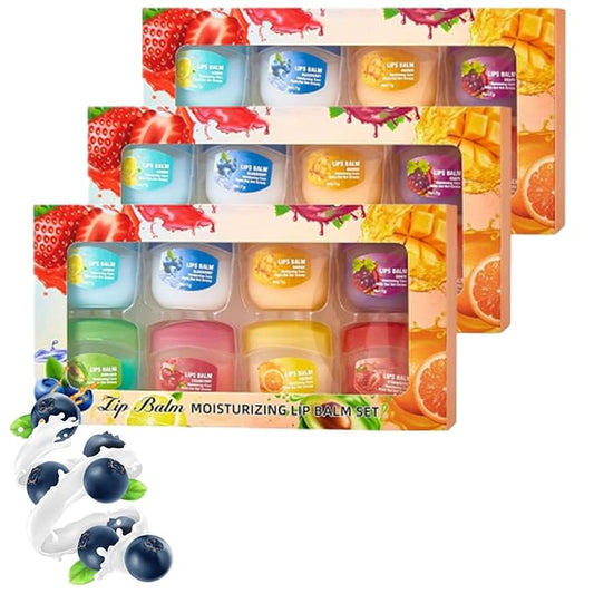 8PCS Fruit Flavored Lip Care Set, 8-in-1 Fruity Lip Set, Moisturizing & Repairing,Can Be Used as Glosses,Night Balms,Colorless Lipsticks and Moisturizing Masks, Perfect Party Seasonal (3PC)
