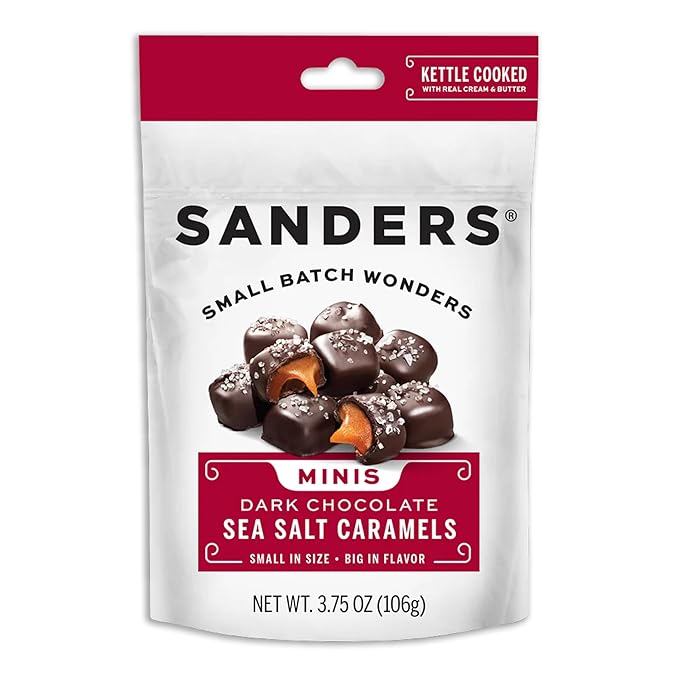 Sanders Fine Chocolate Dark Chocolate Sea Salt Caramel Mini Bites, 3.75 oz.
