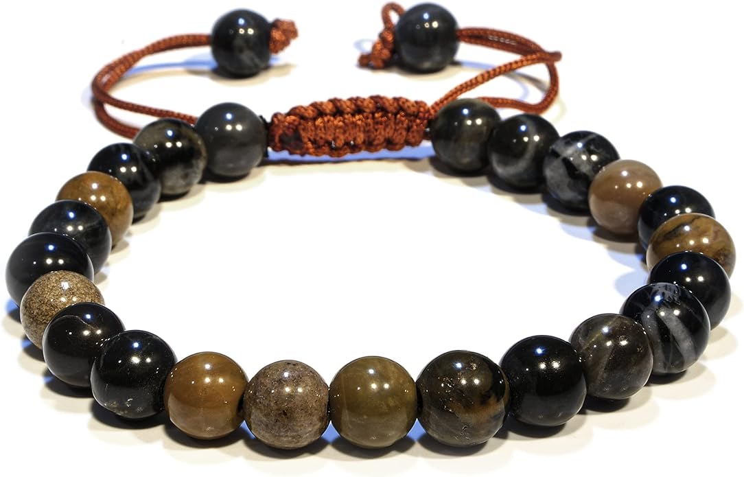 Energy Protection Crystal Handmade Adjustable Bead Bracelet Perfect for Men, Women’s Gift - Gemstone Healing Stretch Bracelet Pulsera Para Hombre Mujer Stocking Stuffer