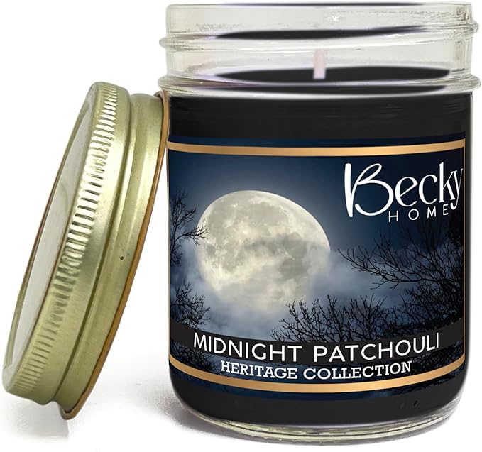 8oz Patchouli Scented Candles for Home, 45 Hrs Soy Wax Candle for Stress Relief, House Aromatherapy Candle Fall Gifts for Men and Women