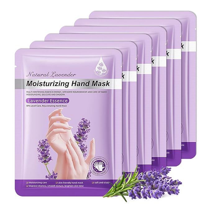 6 Pairs Hand Masks Moisturizing Gloves, Hydrating Hand Mask Moisturizer Gloves Care for Dry Cracked Hands, Smooth Long Lasting Soft Firming Hand Mask Gift Set for Men Women（A