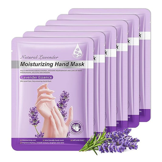6 Pairs Hand Masks Moisturizing Gloves, Hydrating Hand Mask Moisturizer Gloves Care for Dry Cracked Hands, Smooth Long Lasting Soft Firming Hand Mask Gift Set for Men Women（A