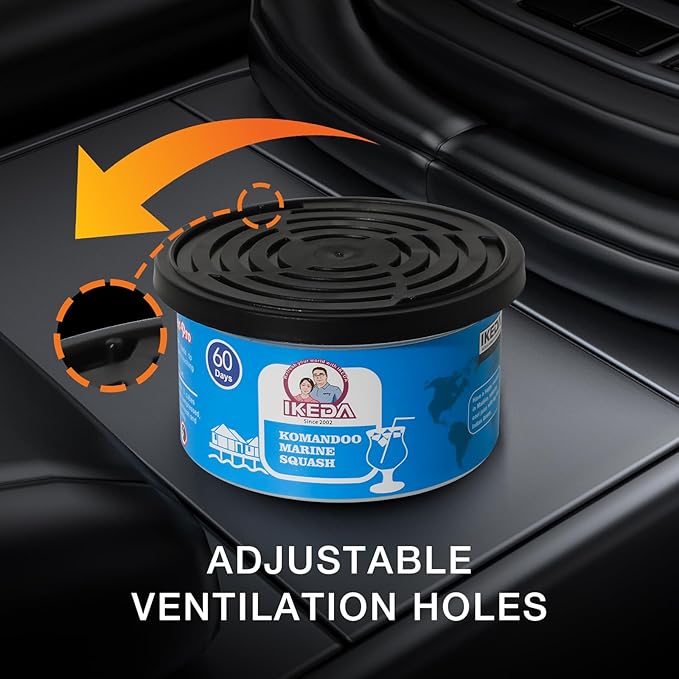 IKEDA Car Air Freshener & Car Odor Eliminator for Auto or Home,Office, 60 Days Long Lasting Scent Cans Freshener, 1.5 Oz Each, 4 Cans, Ocean Fruit Juice