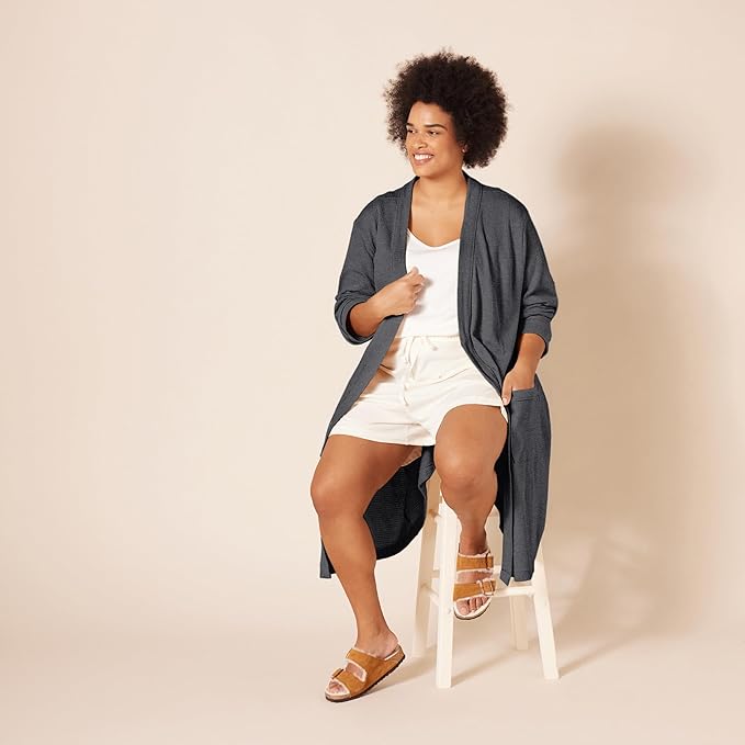 Amazon Essentials Women's Lightweight Waffle Mid-Length Robe (Available in Plus Size)