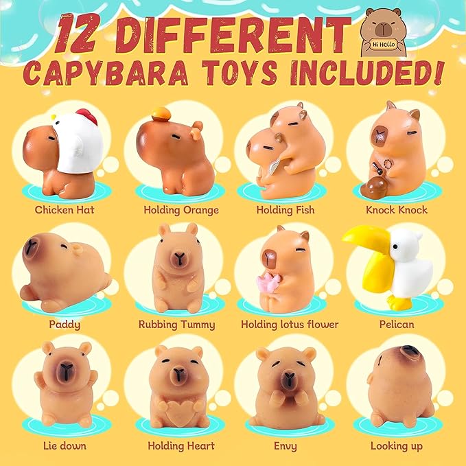 Bath Bombs for Kids with Surprise Inside Organic Bath Bombs Set for Girls Boys with Capybara Toys Inside Ideal Kids Birthday Christmas Easter Gift