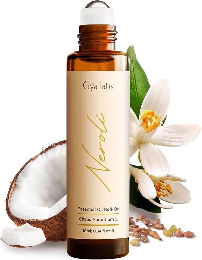 Gya Labs Neroli Essential Oil Roll On - 0.34 Fl Oz - Travel Size Roller for Camping, Skin, Aromatherapy Relief, Convenience