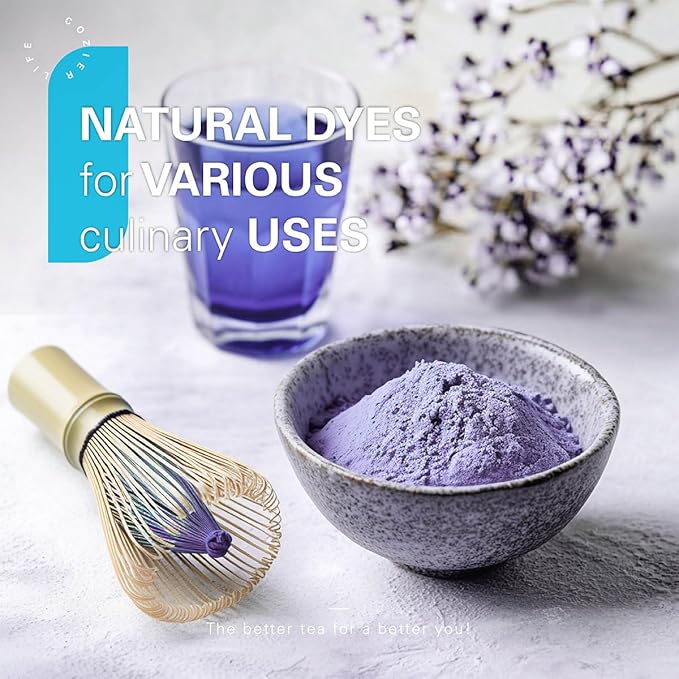 WT WEETEE Butterfly Pea Flower Powder, 100% Natural & Pure from Blue Butterfly Pea Flowers, Caffeine Free Herbal Tea For Blue & Purple Drinks