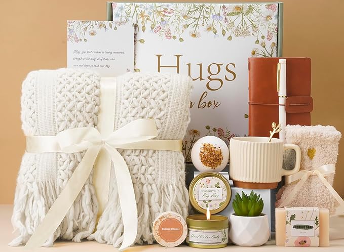 Gifts for Women,Self Care Get Well Soon Care Package,Hug in A Box Relaxing Spa Gift Baskets,Sympathy,Feel Better,Inspirational Thinking of You Gifts for Women Friend Her Sister Mom Grandma Birthday