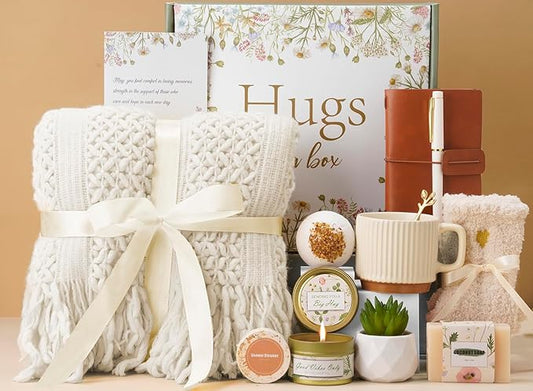 Gifts for Women,Self Care Get Well Soon Care Package,Hug in A Box Relaxing Spa Gift Baskets,Sympathy,Feel Better,Inspirational Thinking of You Gifts for Women Friend Her Sister Mom Grandma Birthday